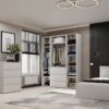 Купить шкаф распашной комбинированный №1 Light 160x220x50 см – Белый бриллиант по 15360 грн Шкаф распашной комбинированный №1 Light 160x220x50 см – Белый бриллиант