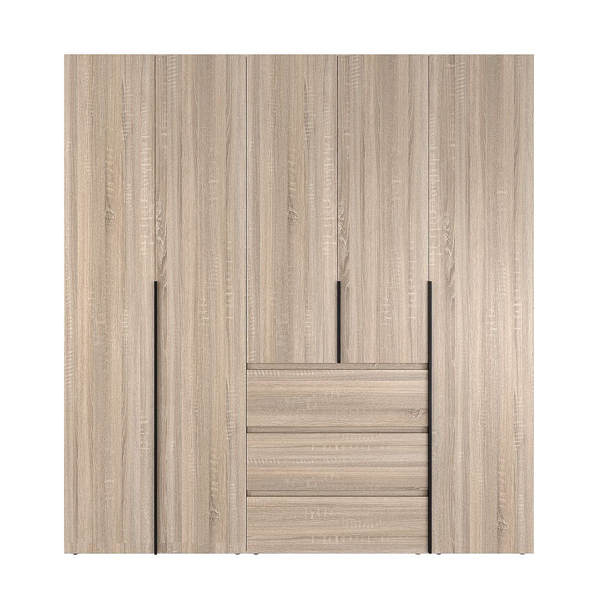 Купить шкаф распашной комбинированный №4 Light 200x220x50 см – Дуб Сонома по 16950 грн Шкаф распашной комбинированный №4 Light 200x220x50 см – Дуб Сонома