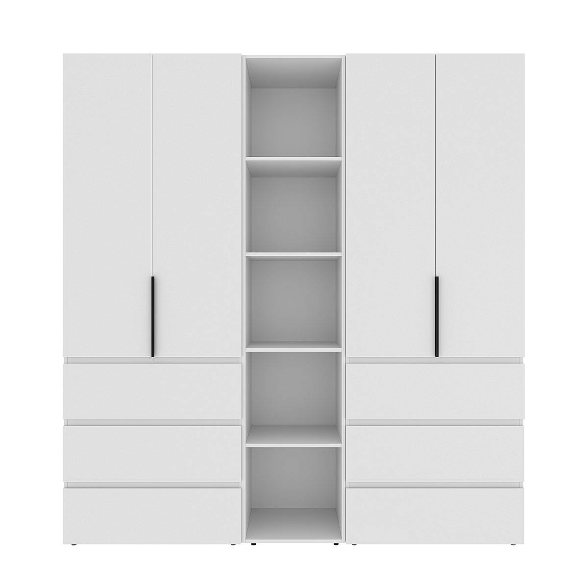 Купити шафа розпашна комбінована №6 Light 200x220x50 см – Білий діамант за 17346 грн Шафа розпашна комбінована №6 Light 200x220x50 см – Білий діамант