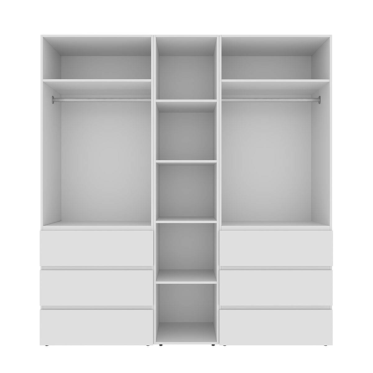 Купити шафа розпашна комбінована №6 Light 200x220x50 см – Білий діамант за 17346 грн Шафа розпашна комбінована №6 Light 200x220x50 см – Білий діамант