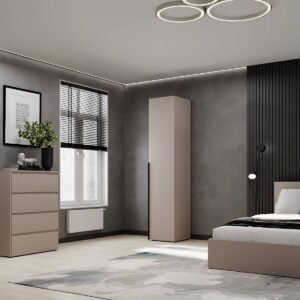Шкаф пенал закрытый со штангой Light 40x220x50 см - Кашемир - купить онлайн Шкаф пенал закрытый со штангой Light 40x220x50 см - Кашемир - купить онлайн