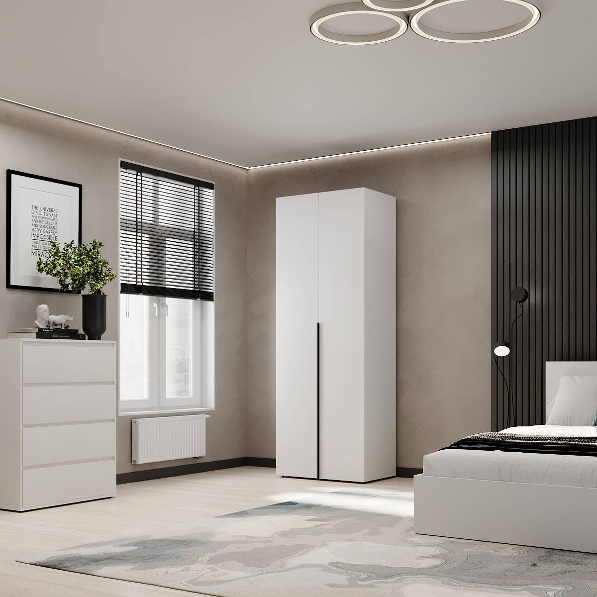 Купить шкаф для одежды двустворчатый Light 80x220x50 см – Белый бриллиант по 5592 грн Шкаф для одежды двустворчатый Light 80x220x50 см – Белый бриллиант