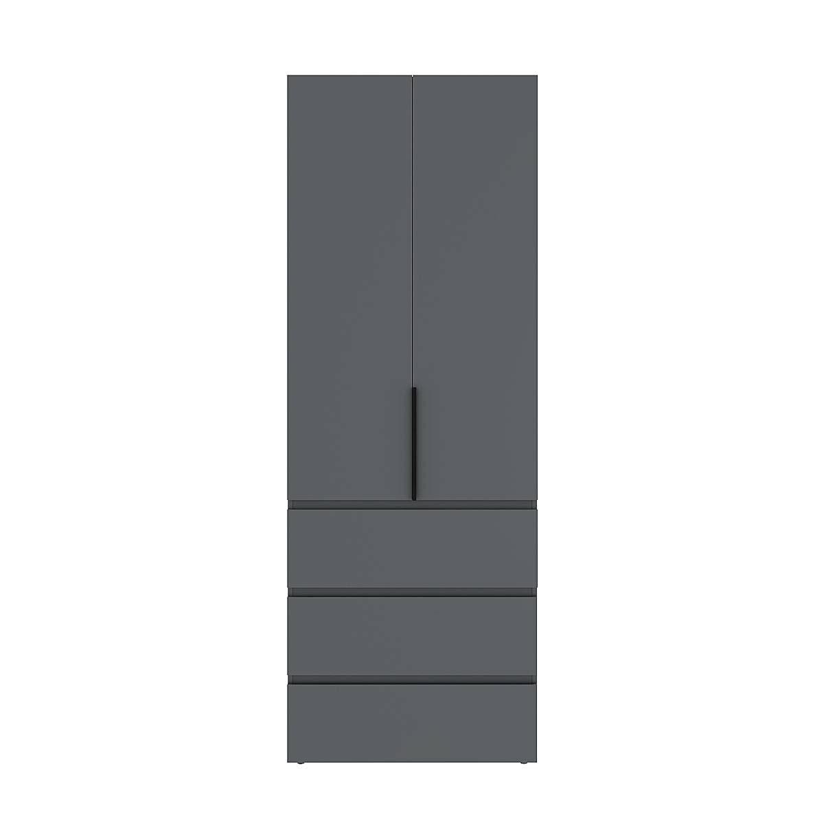 Купить шкаф в спальню двухдверный с ящиками Light 80x220x50 см – Графит по 7206 грн Шкаф в спальню двухдверный с ящиками Light 80x220x50 см – Графит