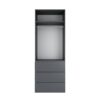 Купить шкаф в спальню двухдверный с ящиками Light 80x220x50 см – Графит по 7206 грн Шкаф в спальню двухдверный с ящиками Light 80x220x50 см – Графит