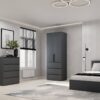 Купить шкаф в спальню двухдверный с ящиками Light 80x220x50 см – Графит по 7206 грн Шкаф в спальню двухдверный с ящиками Light 80x220x50 см – Графит