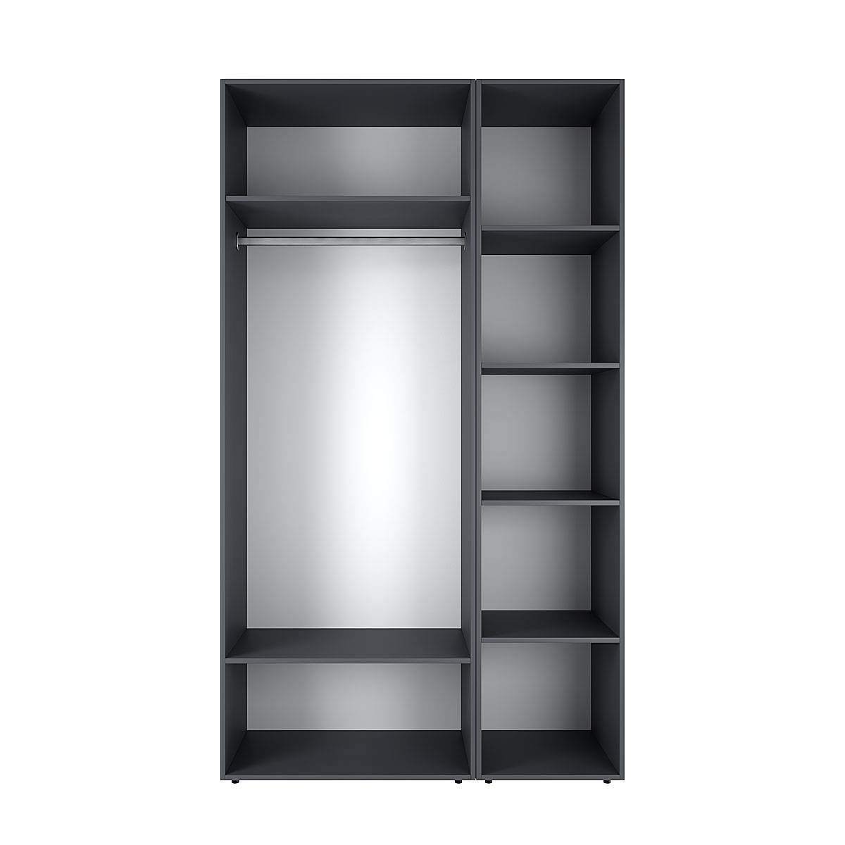 Купить шкаф распашной комбинированный №12 Light 120x220x50 см – Графит по 9744 грн Шкаф распашной комбинированный №12 Light 120x220x50 см – Графит