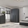 Купить шкаф распашной комбинированный №12 Light 120x220x50 см – Графит по 9744 грн Шкаф распашной комбинированный №12 Light 120x220x50 см – Графит