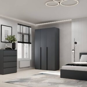 Купить шкаф распашной комбинированный №12 Light 120x220x50 см – Графит по 9744 грн Шкаф распашной комбинированный №12 Light 120x220x50 см – Графит