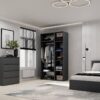 Купить шкаф распашной комбинированный №12 Light 120x220x50 см – Графит по 9744 грн Шкаф распашной комбинированный №12 Light 120x220x50 см – Графит