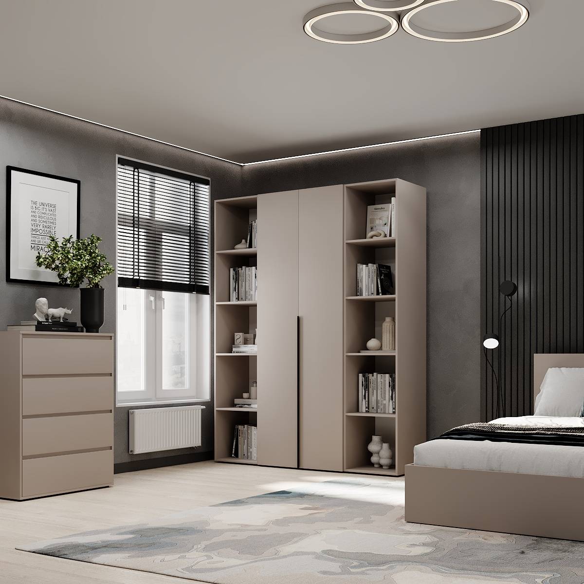 Купити шафа розпашна комбінована №15 Light 160x220x50 см – Кашемір за 11460 грн Шафа розпашна комбінована №15 Light 160x220x50 см – Кашемір