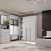 Купити шафа розпашна комбінована №16 Light 160x220x50 см – Білий діамант за 12678 грн Шафа розпашна комбінована №16 Light 160x220x50 см – Білий діамант