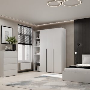 Купить шкаф распашной комбинированный №16 Light 160x220x50 см – Белый бриллиант по 12678 грн Шкаф распашной комбинированный №16 Light 160x220x50 см – Белый бриллиант