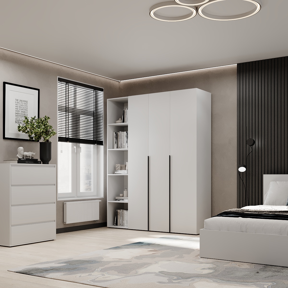 Купити шафа розпашна комбінована №16 Light 160x220x50 см – Білий діамант за 12678 грн Шафа розпашна комбінована №16 Light 160x220x50 см – Білий діамант
