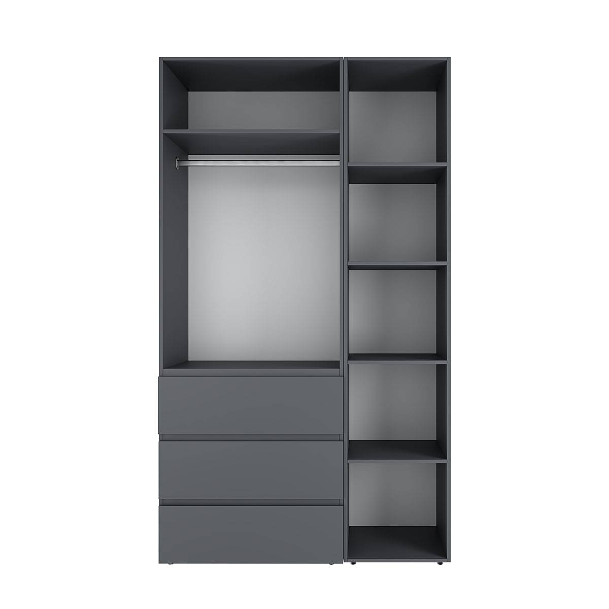 Купити шафа розпашна комбінована №2 Light 120x220x50 см – Графіт за 11358 грн Шафа розпашна комбінована №2 Light 120x220x50 см – Графіт