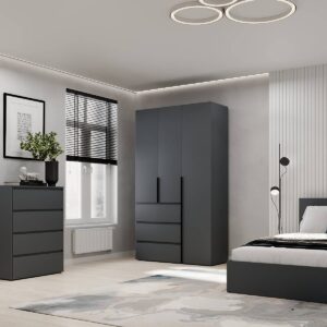 Купить шкаф распашной комбинированный №2 Light 120x220x50 см – Графит по 11358 грн Шкаф распашной комбинированный №2 Light 120x220x50 см – Графит