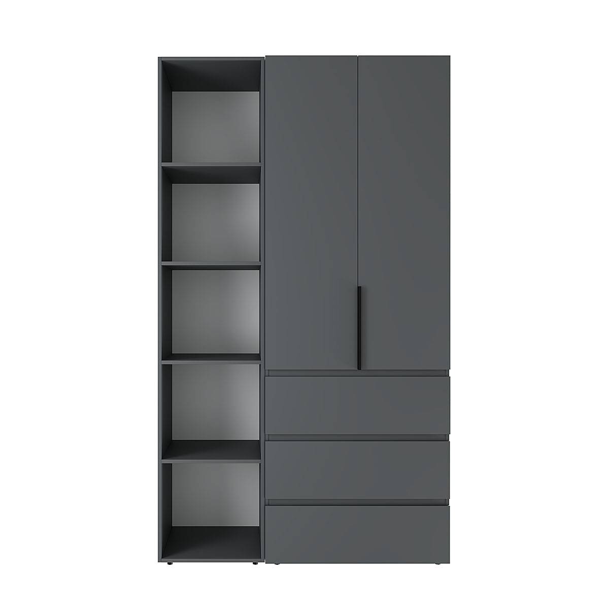 Купити шафа розпашна комбінована №7 Light 120x220x50 см – Графіт за 10140 грн Шафа розпашна комбінована №7 Light 120x220x50 см – Графіт
