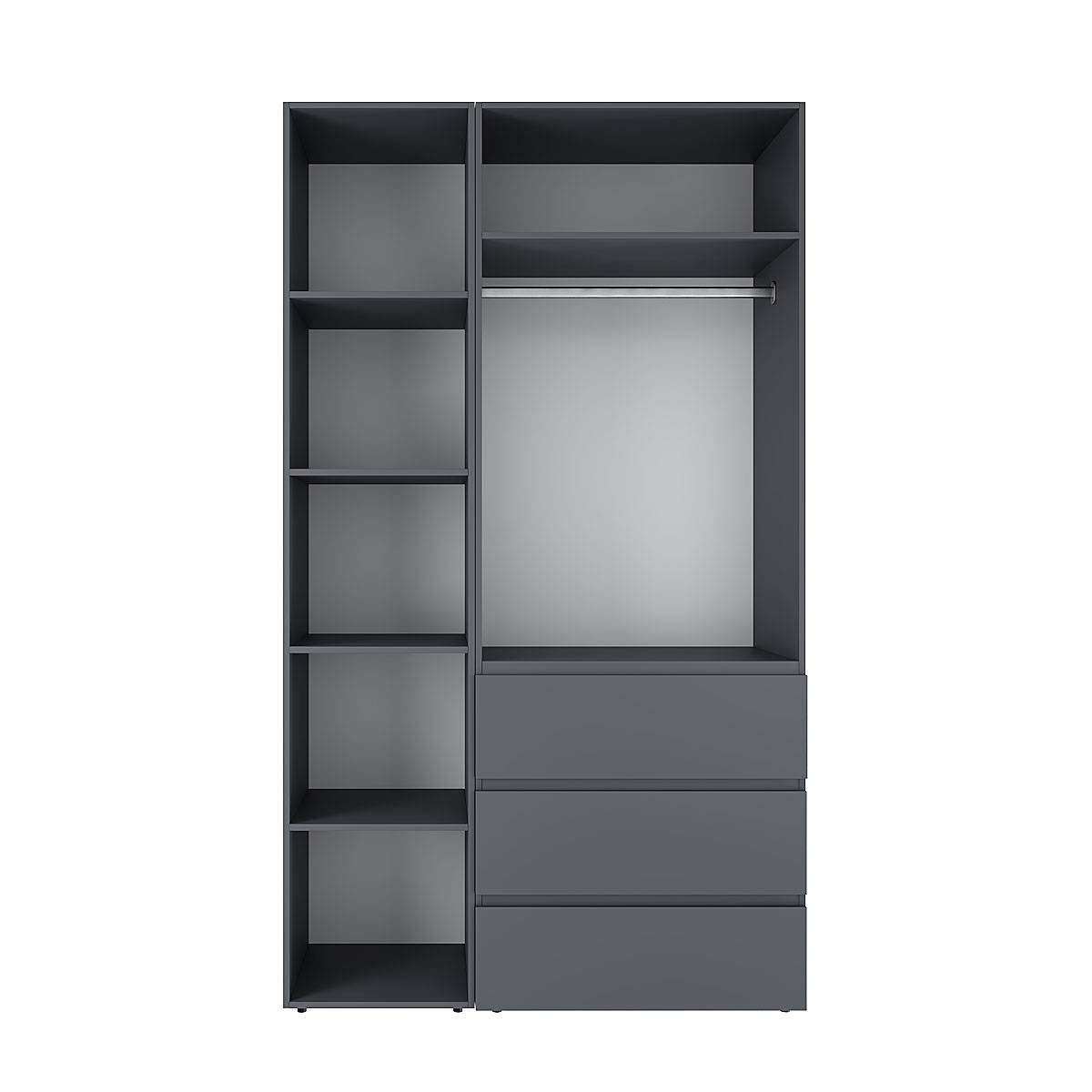 Купити шафа розпашна комбінована №7 Light 120x220x50 см – Графіт за 10140 грн Шафа розпашна комбінована №7 Light 120x220x50 см – Графіт
