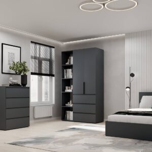 Купить шкаф распашной комбинированный №7 Light 120x220x50 см – Графит по 10140 грн Шкаф распашной комбинированный №7 Light 120x220x50 см – Графит