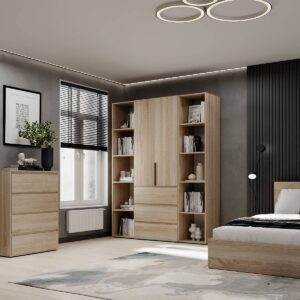 Купить шкаф распашной комбинированный №9 Light 160x220x50 см – Дуб Сонома по 13074 грн Шкаф распашной комбинированный №9 Light 160x220x50 см – Дуб Сонома