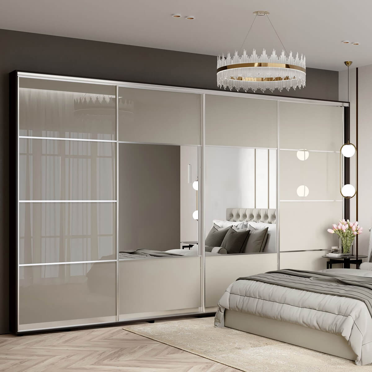 Шкаф купе на 4 двери 380х240х60 см