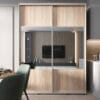 Двухдверный шкаф купе для гостиной с зеркалами 180×240×60 см