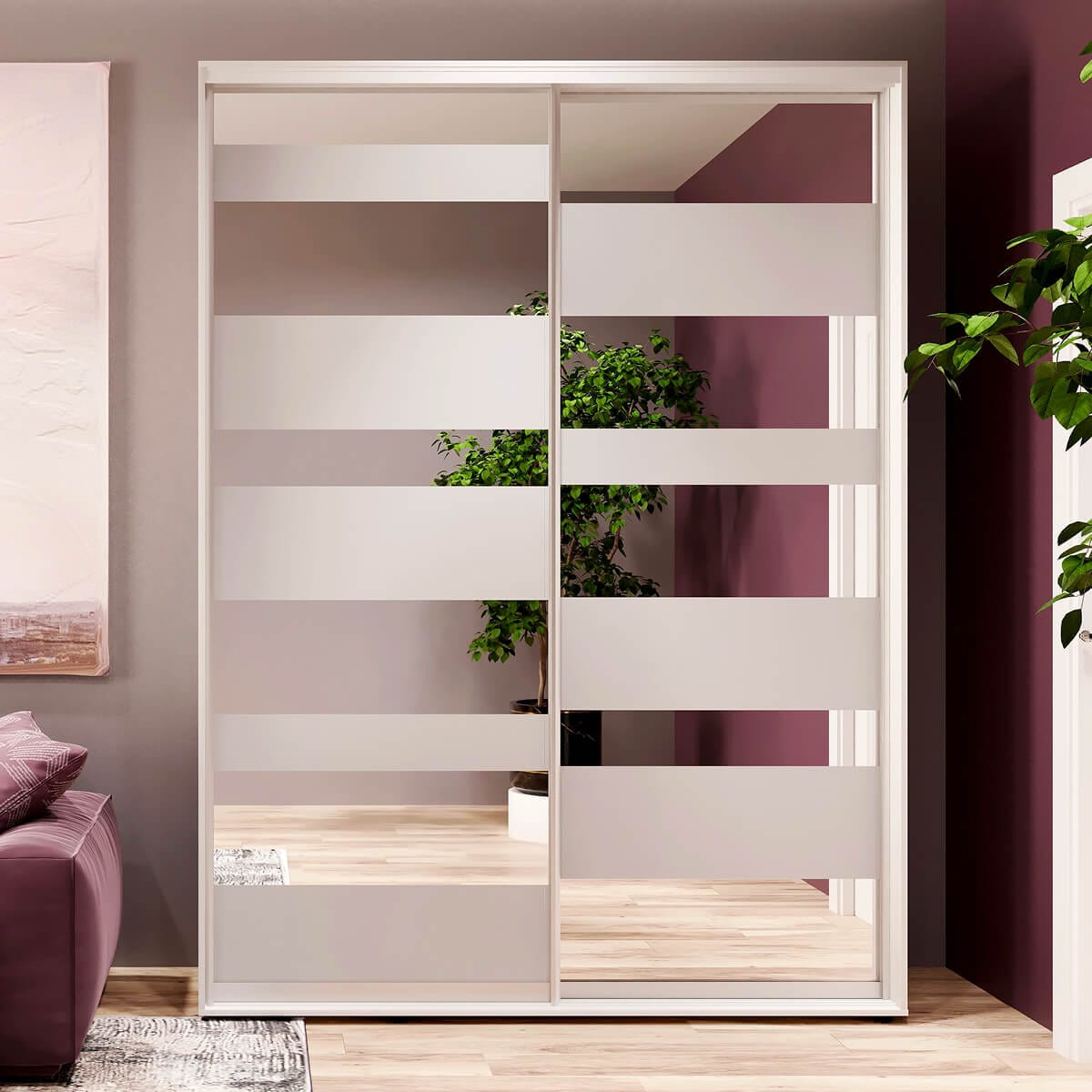 Двухдверный шкаф купе в спальню белый 160×240×60 см Двухдверный шкаф купе в спальню белый 160×240×60 см