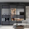 Тридверна шафа купе в зал з дзеркалами 270×240×60 см