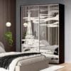 Шкаф купе с пескоструйным рисунком на зеркале 160×240×45 см Шкаф купе с пескоструйным рисунком на зеркале 160×240×45 см