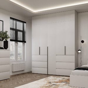 Купить шкаф под потолок на пять дверей с антресолью Light №3 200х260x50 см – Белый бриллиант по 26940 грн Шкаф под потолок на пять дверей с антресолью Light №3 200х260x50 см – Белый бриллиант