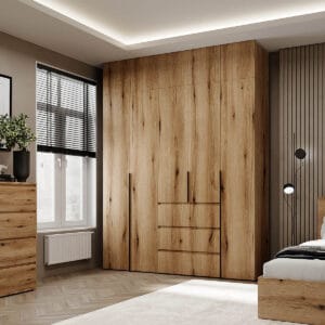 Купить шкаф распашной 5-дверный с антресолями Light №4 200х260x50 см – Дуб Эвок по 25608 грн Шкаф распашной 5-дверный с антресолями Light №4 200х260x50 см – Дуб Эвок