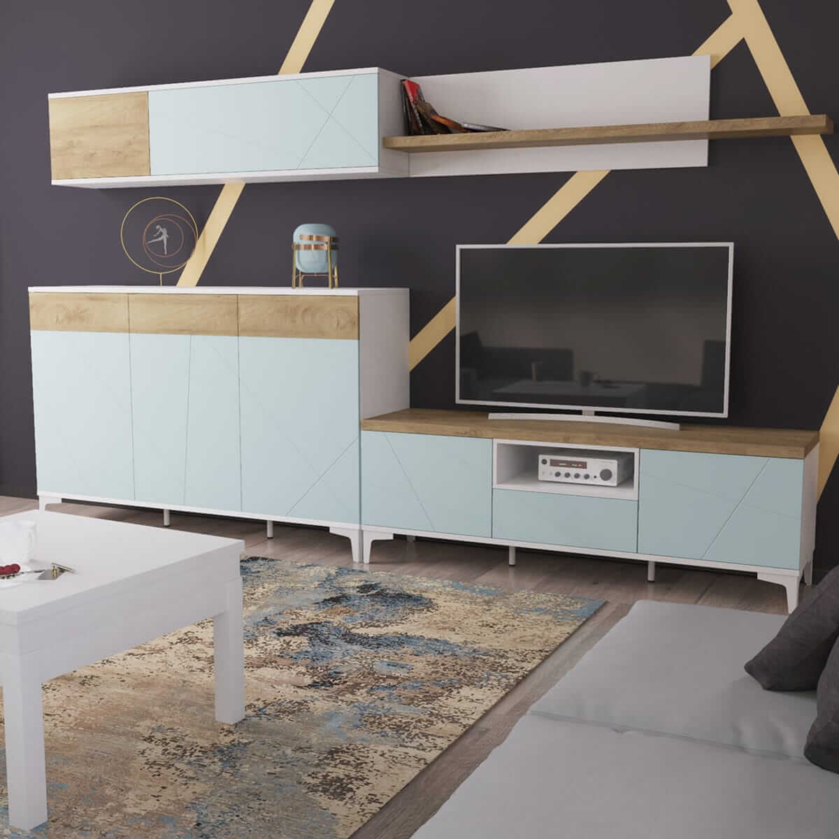 Комод для спальні Picassa 170x110x55 см - Блакитна лагуна - купити онлайн