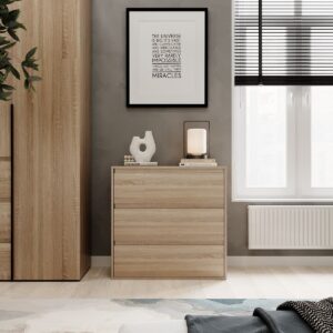 Комод на 3 ящика Light 80x79x42.5 см - Дуб Сонома - купить онлайн Комод на 3 ящика Light 80x79x42.5 см - Дуб Сонома - купить онлайн