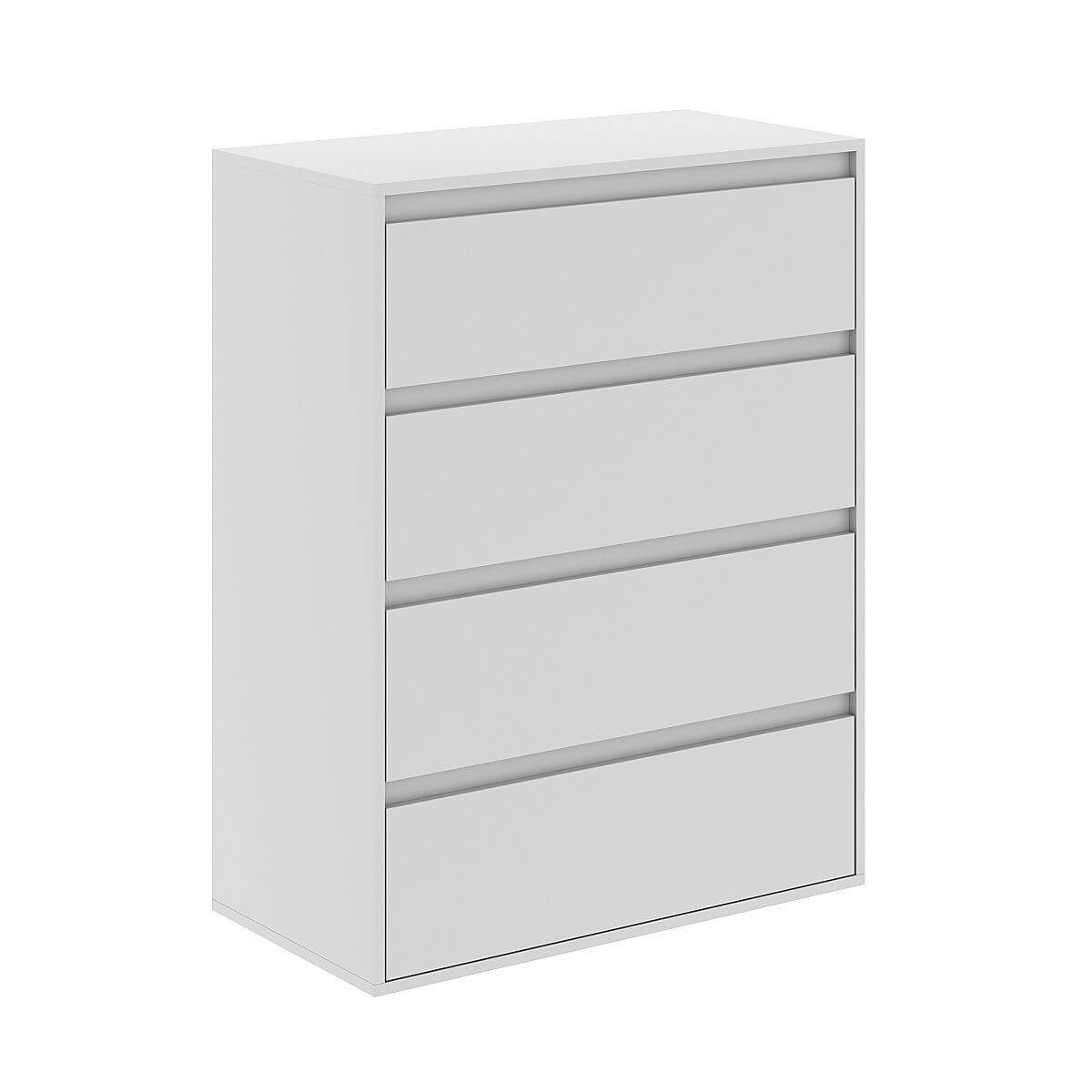 Комод на 4 ящика Light 81x103x42.5 см - Белый бриллиант - купить онлайн