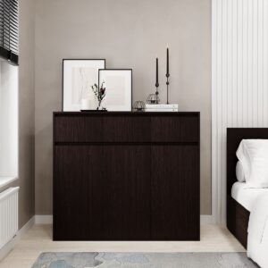 Комод на 6 ящиков в спальню Light 3x3 120x104x42 см - Венге - купить онлайн Комод на 6 ящиков в спальню Light 3x3 120x104x42 см - Венге - купить онлайн