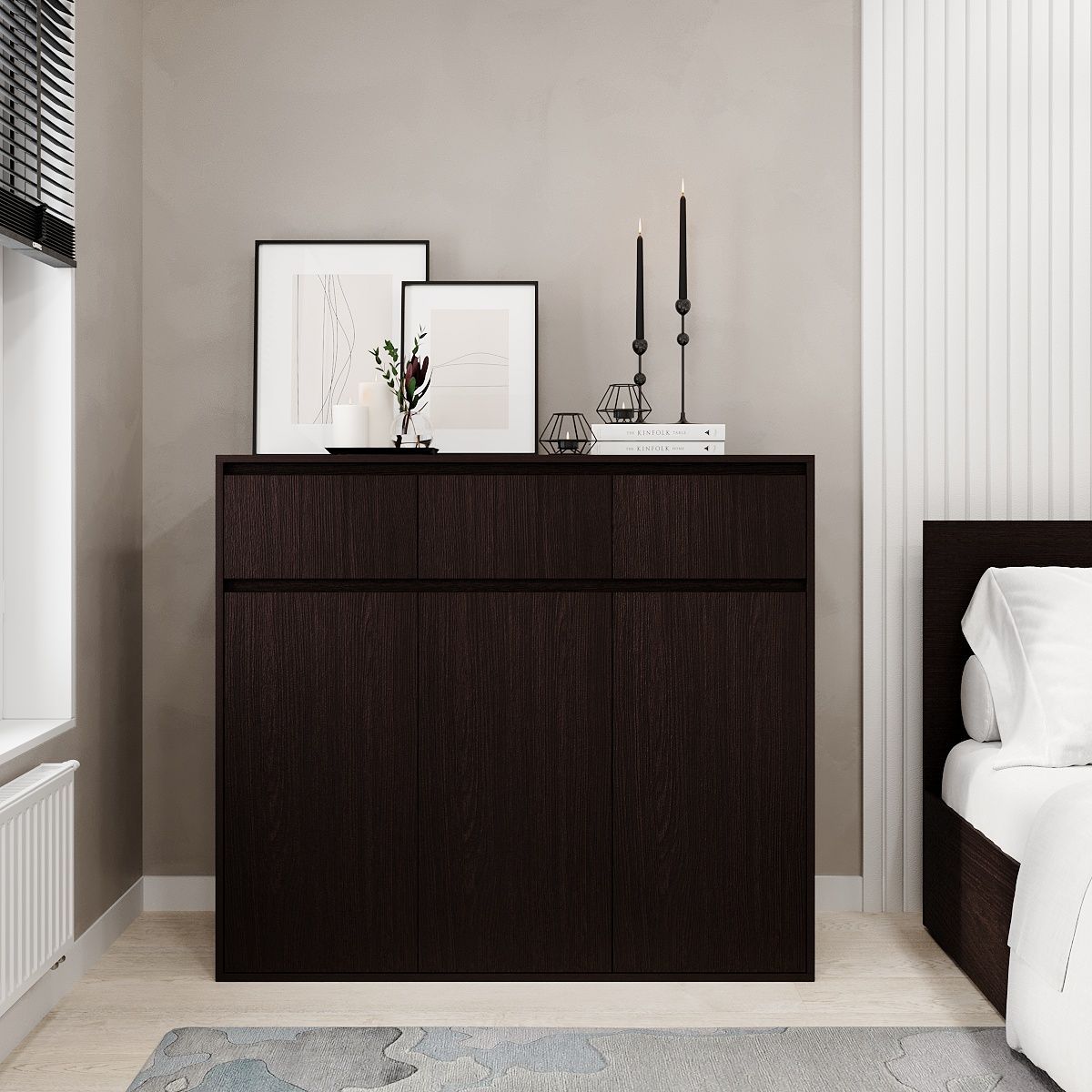 Комод на 6 ящиков в спальню Light 3x3 120x104x42 см - Венге - купить онлайн