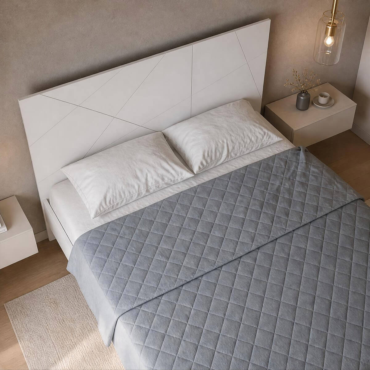Двуспальная кровать 1600х2000 Picassa - Пепельный софттач - купить онлайн