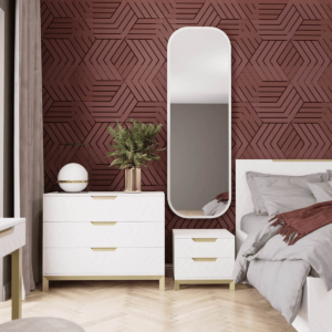 Настенное зеркало Swan 180*60 см - Белый бриллиант - купить онлайн