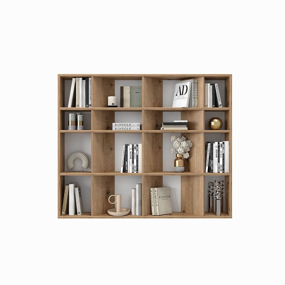 Підлогова книжкова полиця на 16 комірок Light №2 120x100x16 см - Дуб Евок - купити онлайн Підлогова книжкова полиця на 16 комірок Light №2 120x100x16 см - Дуб Евок - купити онлайн
