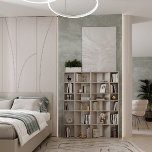 Підлогова полиця для книг та декору на 24 комірки Light №1 120x146x16 см - Кашемір - купити онлайн