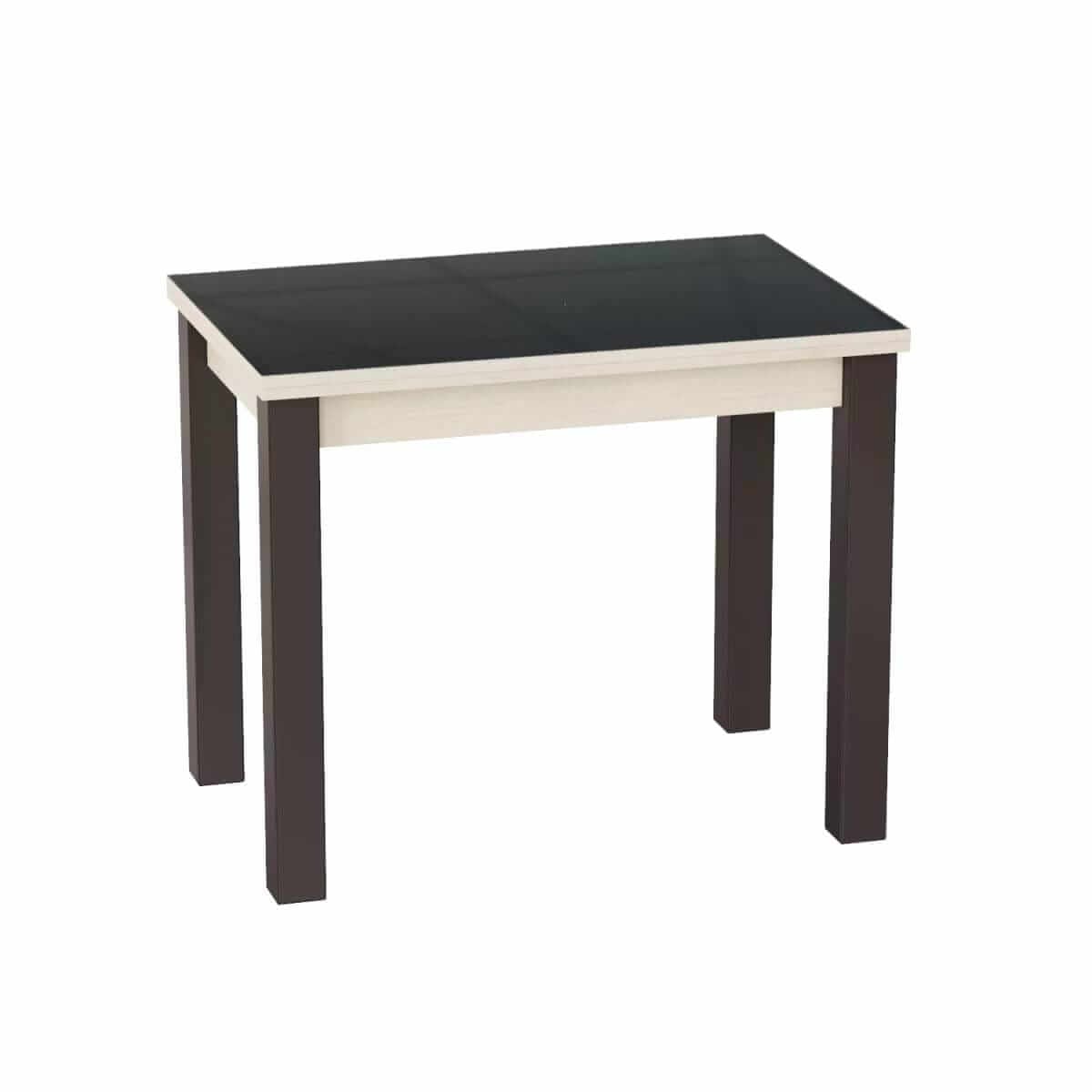 Раскладной обеденный стол Dinner Glass 90(120)x75x60(90) см - Гікорі Рокфорд світлий / Венге / Графіт - купить онлайн