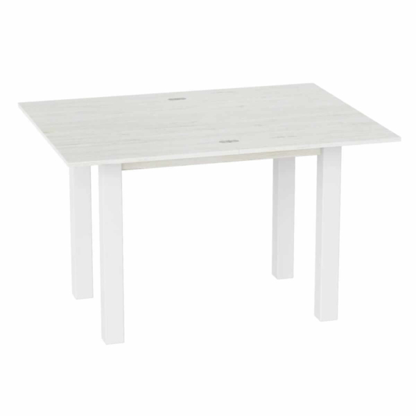 Розкладний обідній стіл Dinner Glass 90(120)x75x60(90) см - Артвуд світлий / Білий / Білий - купити онлайн
