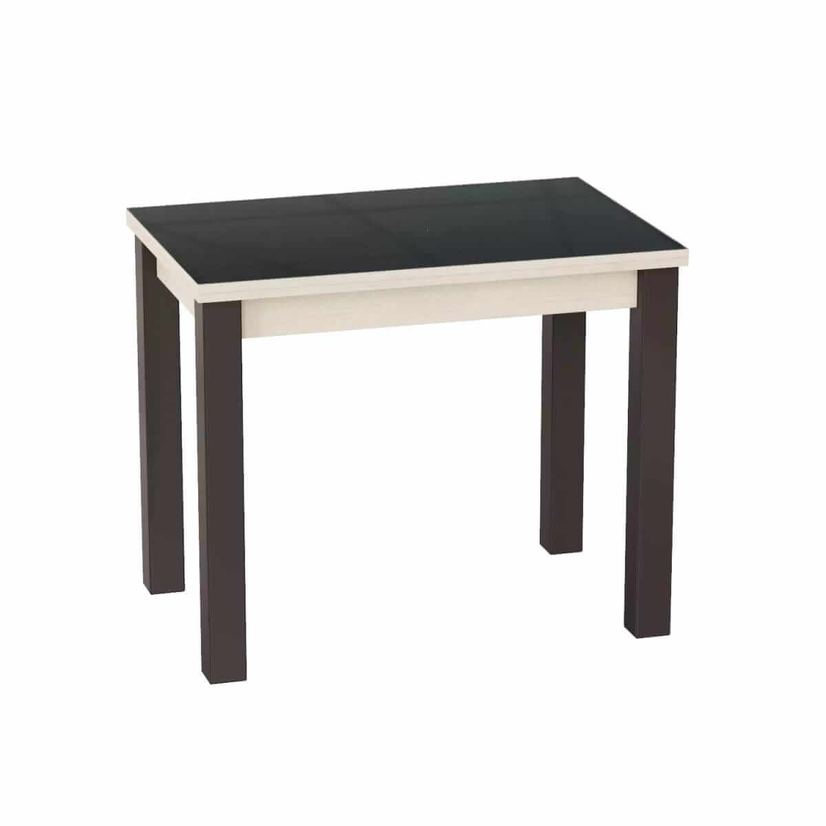 Розкладний обідній стіл Dinner Glass 90(120)x75x60(90) см - Гікорі Рокфорд світлий / Венге / Графіт - купити онлайн