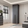 Купить двухдверный распашной шкаф с антресолью Light №1 80x260x50 см – Графит по 9012 грн Двухдверный распашной шкаф с антресолью Light №1 80x260x50 см – Графит