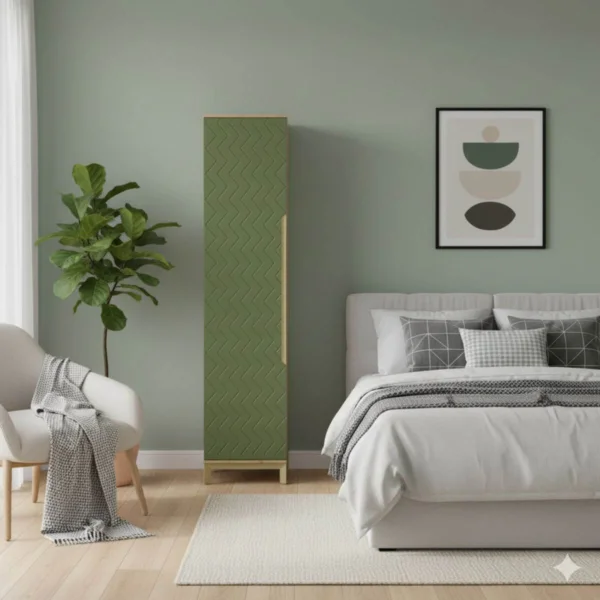 Шкаф пенал в спальню Swan 1 50x230x60 см - Балі зелений - купить онлайн