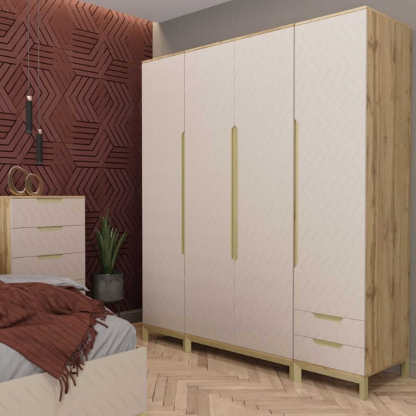 Шафа пенал у спальню Swan 1 50x230x60 см - Каталонський жовтий - купити онлайн