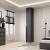 Шкаф-пенал закрытый с полками и антресолью Light №1 40x260x50 см - Графит - купить онлайн Шкаф-пенал закрытый с полками и антресолью Light №1 40x260x50 см - Графит - купить онлайн