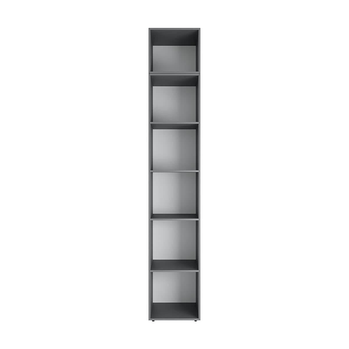 Шафа-пенал закрита з полицями та антресоллю Light №1 40x260x50 см - Графіт - купити онлайн