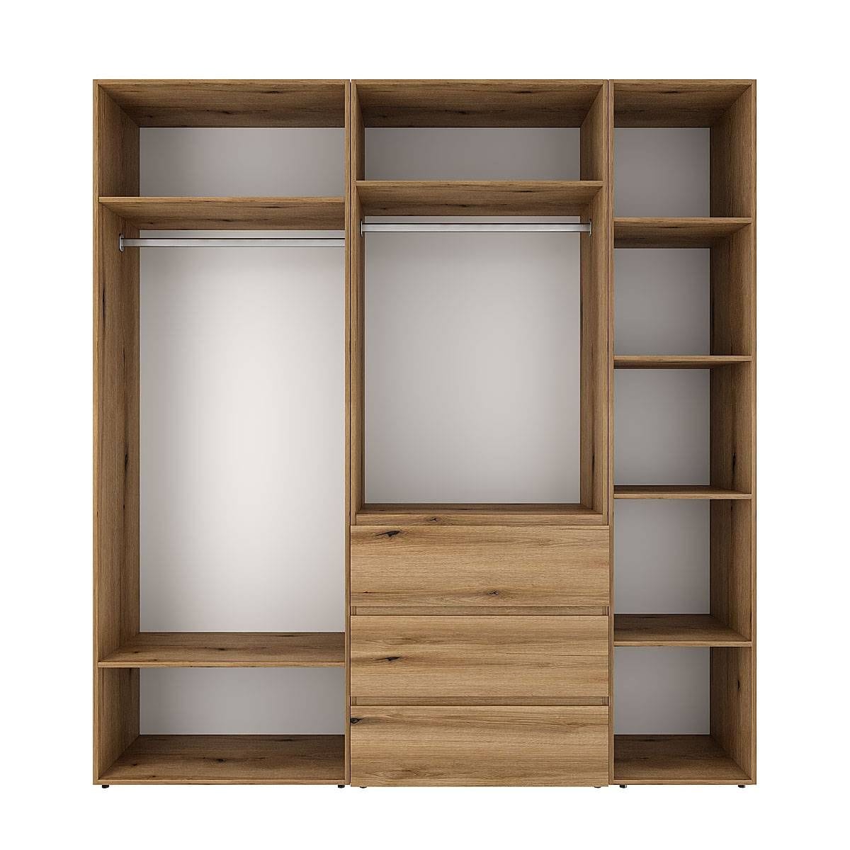 Шафа розпашна 5-дверна з антресолями Light №4 200х260x50 см – Дуб Эвок