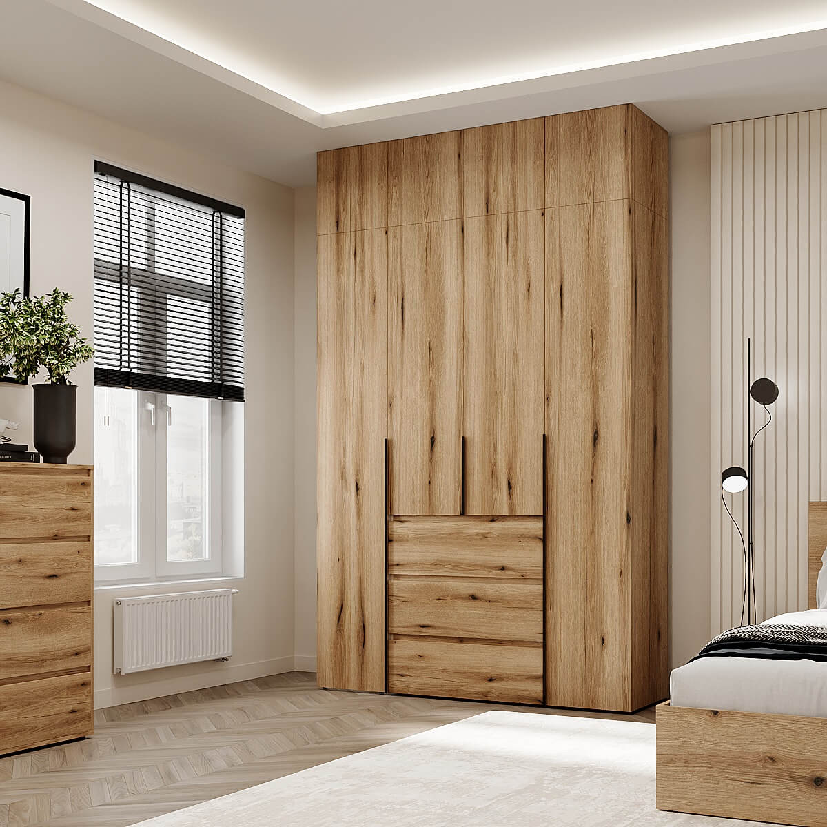 Шафа чотиридверна з антресоллю Light №1 160х250x50 см - Дуб Эвок - купити онлайн