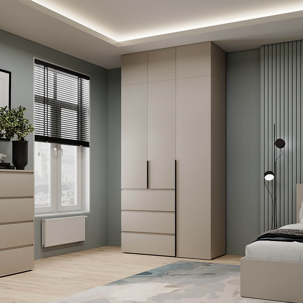 Розпашна шафа 250 см тридверна з антресоллю Light №2 120х250x50 см - Кашемир - купити онлайн